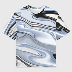Футболка оверсайз мужская Серебристая поверхность воды, цвет: 3D-принт