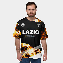 Футболка оверсайз мужская Lazio legendary sport fire, цвет: 3D-принт — фото 2