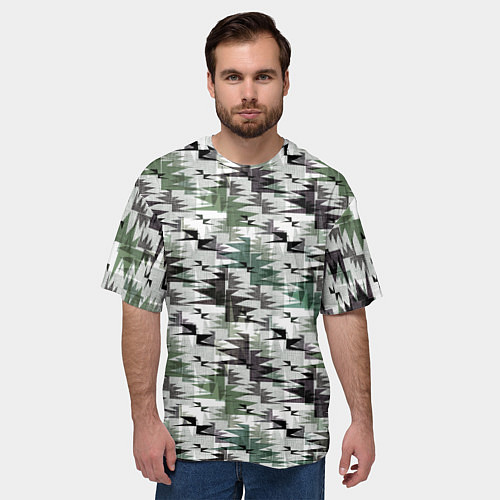 Мужская футболка оверсайз Абстрактный камуфляжный светлый / 3D-принт – фото 3