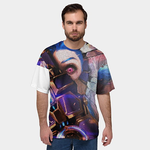 Мужская футболка оверсайз Jinx Arcane коллаж / 3D-принт – фото 3