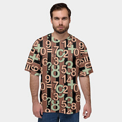 Футболка оверсайз мужская Коричневый узор Математика темный фон, цвет: 3D-принт — фото 2
