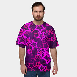 Футболка оверсайз мужская Purple stars, цвет: 3D-принт — фото 2