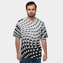 Футболка оверсайз мужская Серебряная ребристая поверхность, цвет: 3D-принт — фото 2
