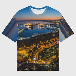 Футболка оверсайз мужская Ночной город с высоты, цвет: 3D-принт