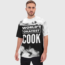 Футболка оверсайз мужская Worlds okayest cook - dark, цвет: 3D-принт — фото 2