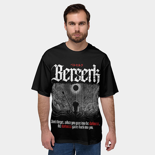 Мужская футболка оверсайз Гатс Аниме Манга Берсерк Тьма / 3D-принт – фото 3