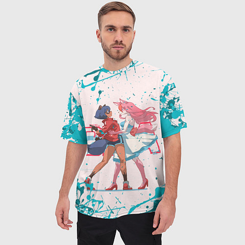 Мужская футболка оверсайз Назуна и Митиру - Совершенно новое животное / 3D-принт – фото 3