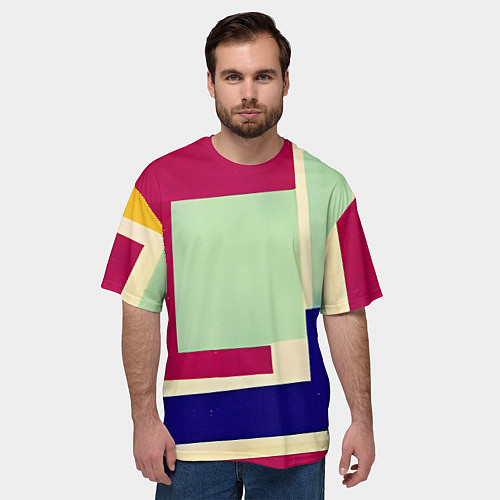 Мужская футболка оверсайз В стиле авангардизма / 3D-принт – фото 3