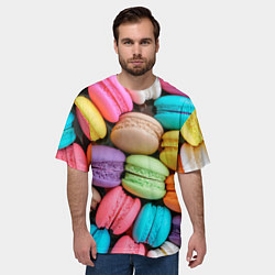 Футболка оверсайз мужская Цветные Макаруны, цвет: 3D-принт — фото 2