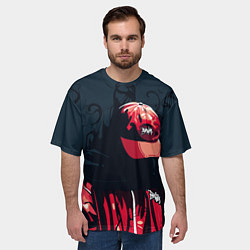 Футболка оверсайз мужская Без лица и в кепке, цвет: 3D-принт — фото 2