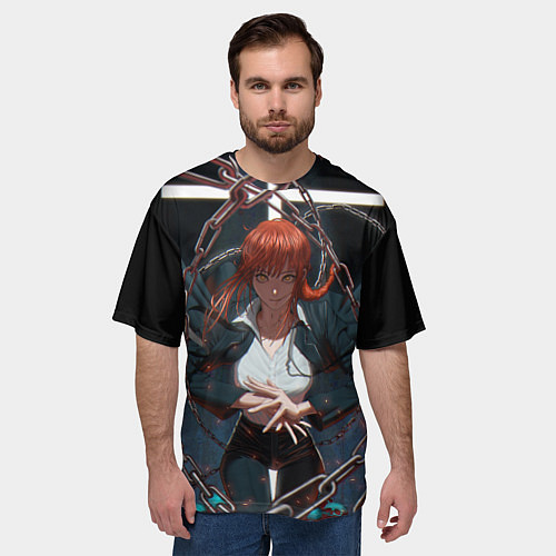 Мужская футболка оверсайз Человек-бензопила : Макима / 3D-принт – фото 3