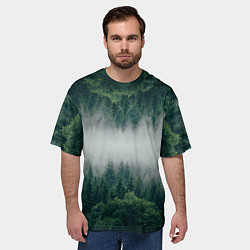 Футболка оверсайз мужская ЗЕРКАЛЬНЫЙ ТУМАННЫЙ ЛЕС, цвет: 3D-принт — фото 2