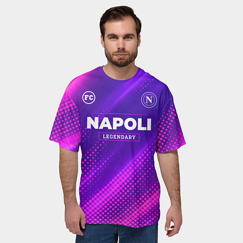 Мужская футболка оверсайз Napoli legendary sport grunge / 3D-принт – фото 3