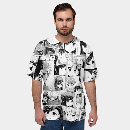 Мужская футболка оверсайз Власть книжного червя паттерн / 3D-принт – фото 3