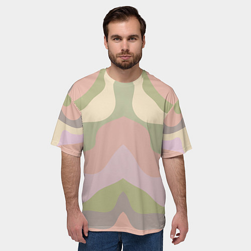Мужская футболка оверсайз Абстрактный цветной узор abstract / 3D-принт – фото 3