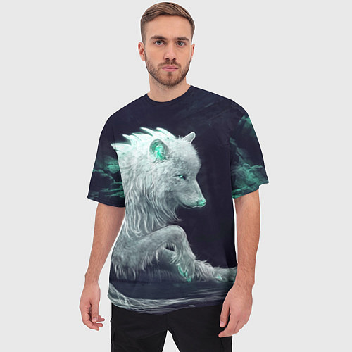 Мужская футболка оверсайз Магическая волчица / 3D-принт – фото 3