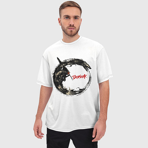 Мужская футболка оверсайз Берсерк Гатс В Кругу Змея / 3D-принт – фото 3