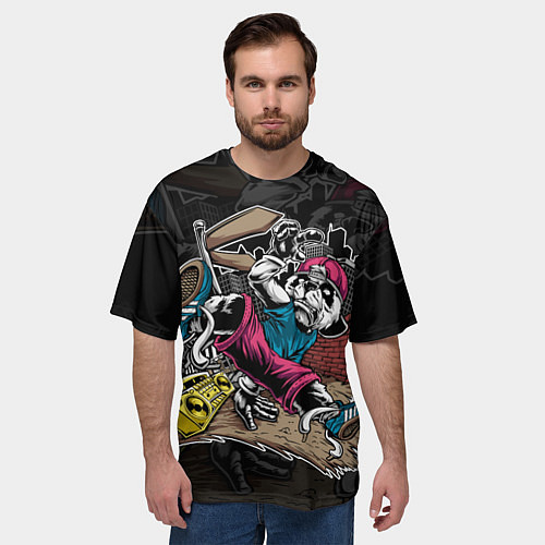 Мужская футболка оверсайз Панда танцует Брейк-данс / 3D-принт – фото 3