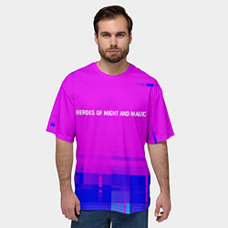 Футболка оверсайз мужская Heroes of Might and Magic glitch text effect: симв, цвет: 3D-принт — фото 2