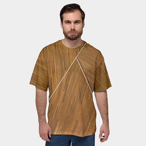 Мужская футболка оверсайз Деревянная броня / 3D-принт – фото 3