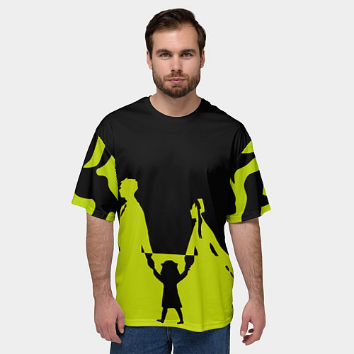 Мужская футболка оверсайз Семья шпиона Black&Yellow / 3D-принт – фото 3