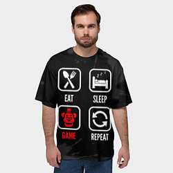 Футболка оверсайз мужская Eat, sleep, FNAF, repeat, цвет: 3D-принт — фото 2
