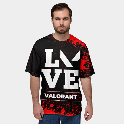 Мужская футболка оверсайз Valorant love классика / 3D-принт – фото 3