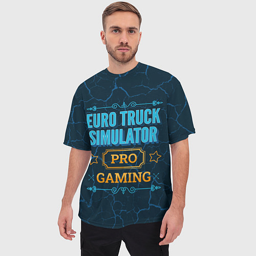 Мужская футболка оверсайз Игра Euro Truck Simulator: pro gaming / 3D-принт – фото 3