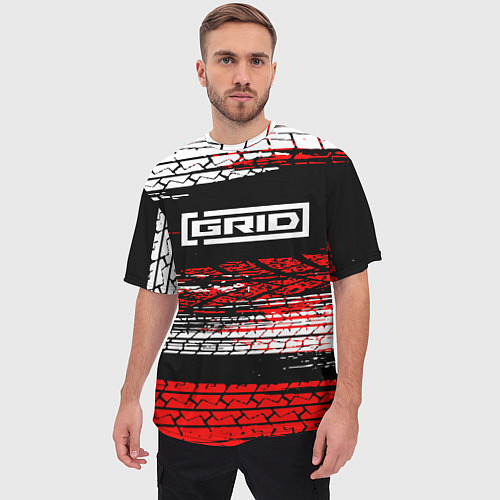 Мужская футболка оверсайз Grid legends - гонки / 3D-принт – фото 3