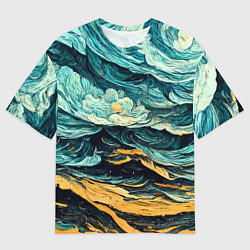 Футболка оверсайз мужская Пейзаж в стиле Ван Гога, цвет: 3D-принт