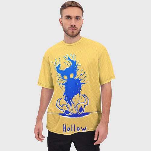 Мужская футболка оверсайз Hollow Рыцарь в синем градиенте Hollow Knight / 3D-принт – фото 3