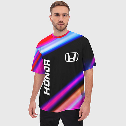 Мужская футболка оверсайз Honda speed lights / 3D-принт – фото 3