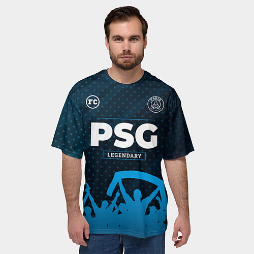 Мужская футболка оверсайз PSG legendary форма фанатов / 3D-принт – фото 3