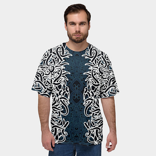 Мужская футболка оверсайз Белый шум / 3D-принт – фото 3