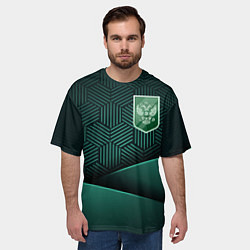 Футболка оверсайз мужская Зеленый герб России, цвет: 3D-принт — фото 2