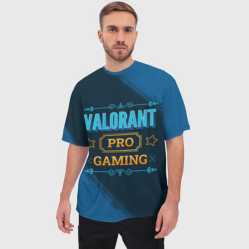 Мужская футболка оверсайз Игра Valorant: pro gaming / 3D-принт – фото 3