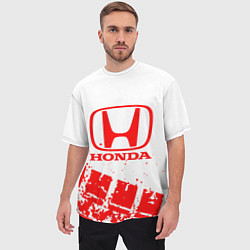 Футболка оверсайз мужская Honda - красный след шины, цвет: 3D-принт — фото 2