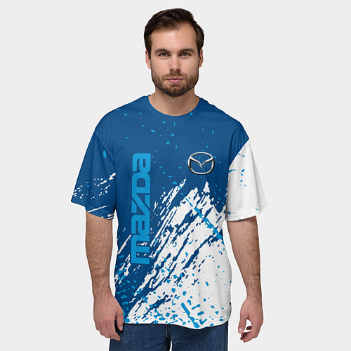 Мужская футболка оверсайз Mazda - краска / 3D-принт – фото 3