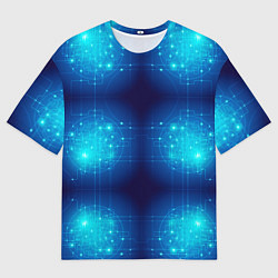 Футболка оверсайз мужская Неоновые проводники - схемы, цвет: 3D-принт