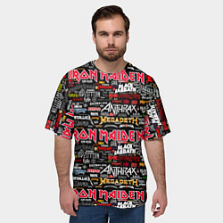 Футболка оверсайз мужская Popular music artists of rock bands, цвет: 3D-принт — фото 2