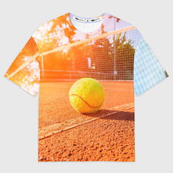 Футболка оверсайз мужская Теннис - рассвет, цвет: 3D-принт