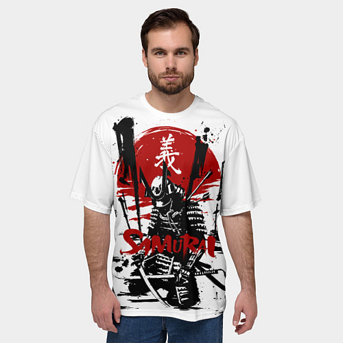 Мужская футболка оверсайз Самурай Ранен Стрелами / 3D-принт – фото 3