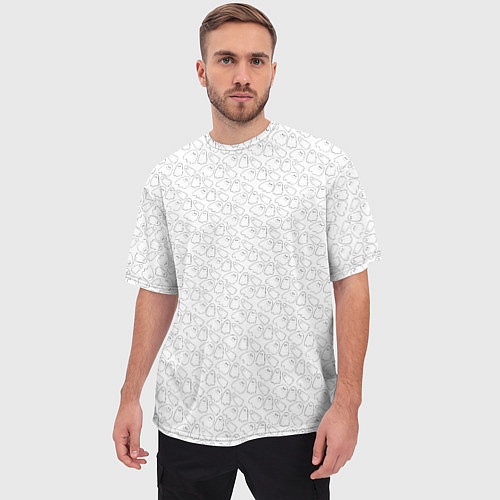 Мужская футболка оверсайз Little Ghosts on white / 3D-принт – фото 3