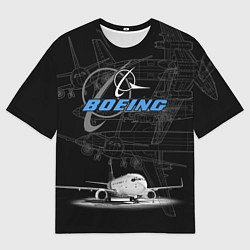 Футболка оверсайз мужская Boeing 737, цвет: 3D-принт