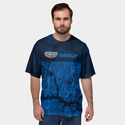 Футболка оверсайз мужская Geely - абстракция трещины, цвет: 3D-принт — фото 2