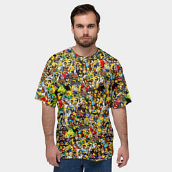 Футболка оверсайз мужская Симпсоны все Герои, цвет: 3D-принт — фото 2