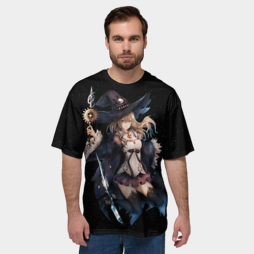 Мужская футболка оверсайз Ведьма блондинка на Хэллоуин / 3D-принт – фото 3