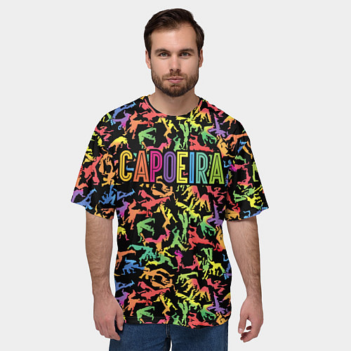 Мужская футболка оверсайз Capoeira colorful mens / 3D-принт – фото 3