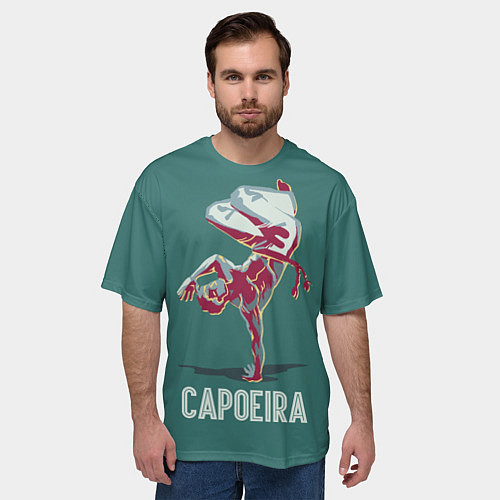 Мужская футболка оверсайз Capoeira fighter / 3D-принт – фото 3