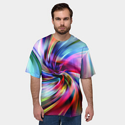 Футболка оверсайз мужская Радужная спираль, цвет: 3D-принт — фото 2